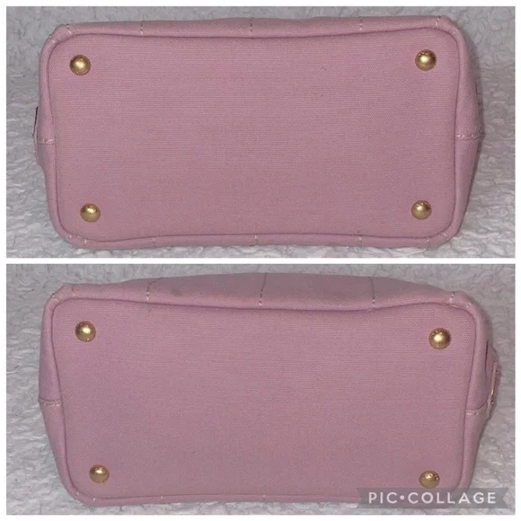 Prada Canapa RARE Light Pink Small Canvas Tote Shoulder Crossbody Bag w/ Strap
